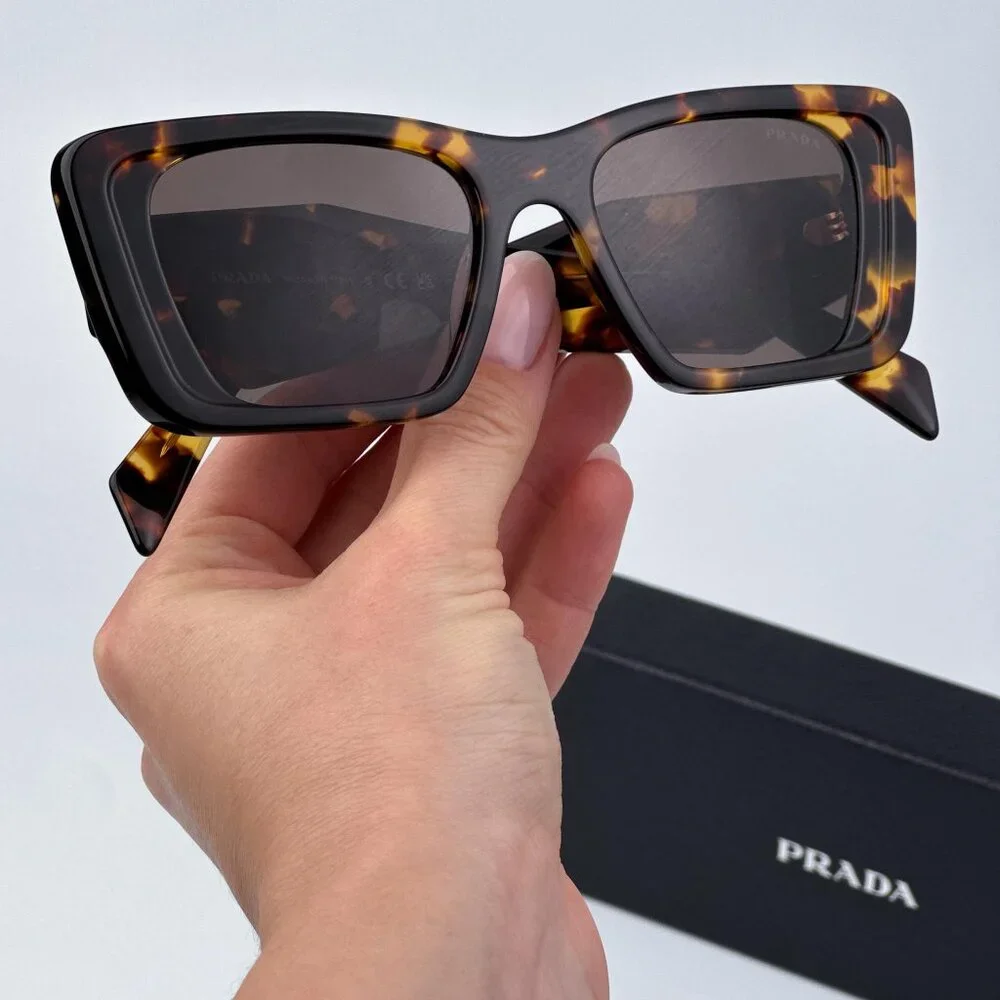 Prada PR08YS 01V8C1 Men BRAND NEW Sunglasses Havana Honey Brown Cat Eye